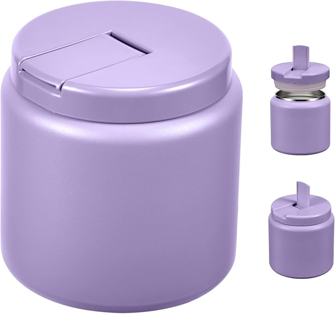 26oz Kids Thermos for Hot Food, Insulated Vacuum Food Jar with Buckle Lid, Stainless Steel Wide Mouth Leak Proof Insulated Lunch Container for School Picnic Travel, Purple-CubbioJoy