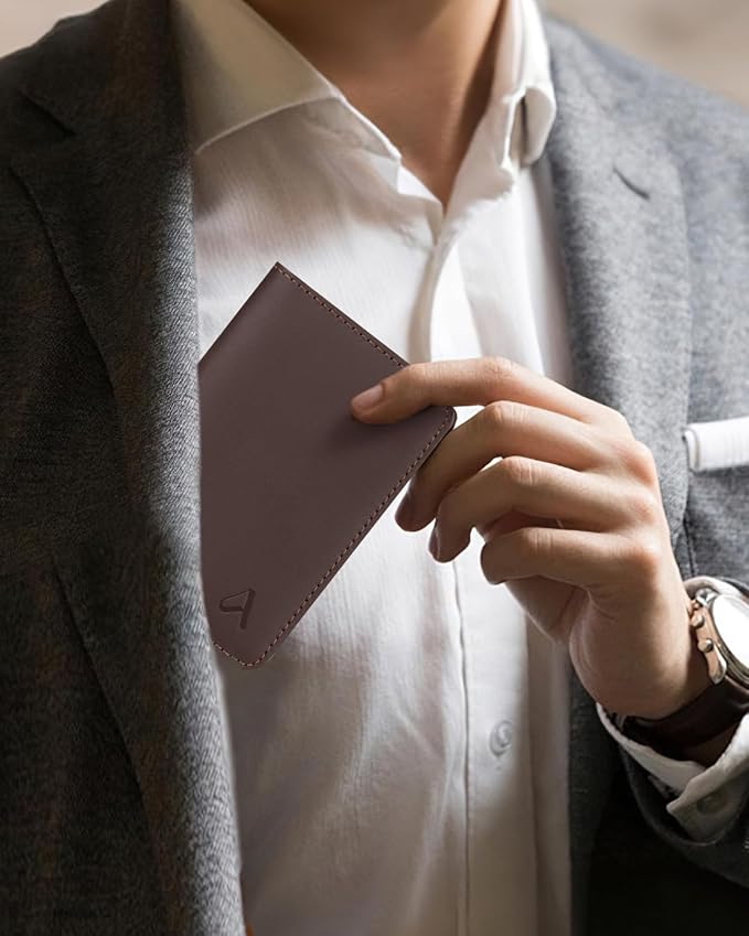 ALLIVE Passport Holder for Travel Women Men,Genuine Leather Passport Cover Wallet,Travel Must Haves Airport Essentials Travel Gifts Brown-CubbioJoy