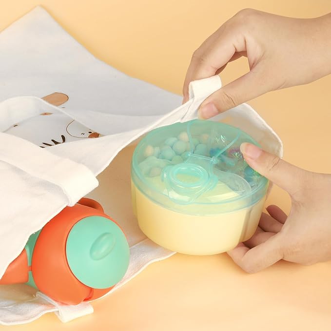 Accmor Baby Formula Dispenser On The Go, Formula Container to Go, Non-Spill Rotating Three-Compartment Formula Dispenser and Snack Storage Container for Infant Toddler Traveling-CubbioJoy