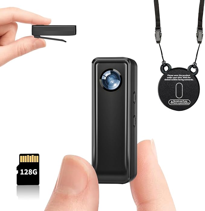 Body Camera 128GB, 4K 30FPS Action Camcorder, Hands Free Sports Camera with Magnetic Back Clip, Mini Body Cam POV Records with Audio and Video Recording for Traveling Cycling Vlogging-CubbioJoy