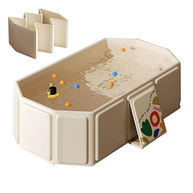 Collapsible Baby Bathtub, Portable & Foldable Bathtub for Newborns to Toddlers, Easy to Store, Lightweight for Home & Travel, SpaceSaver Baby Tubs for Kids-CubbioJoy