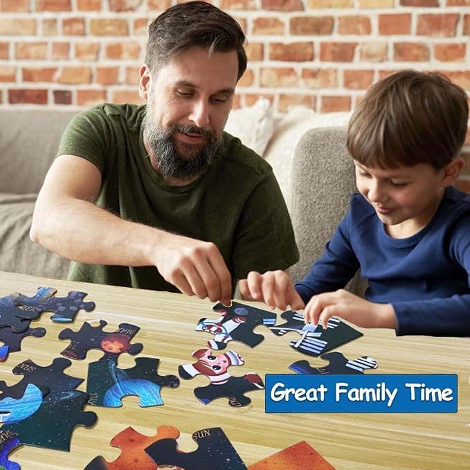 Jumbo Floor Puzzle for Kids, Large Jigsaw Puzzles 35 Piece for Kids Ages 3-5,Preschool Learning & Education Toys, Gifts for 4-8 Year Old Boys and Girls (Solar System Planet)-CubbioJoy