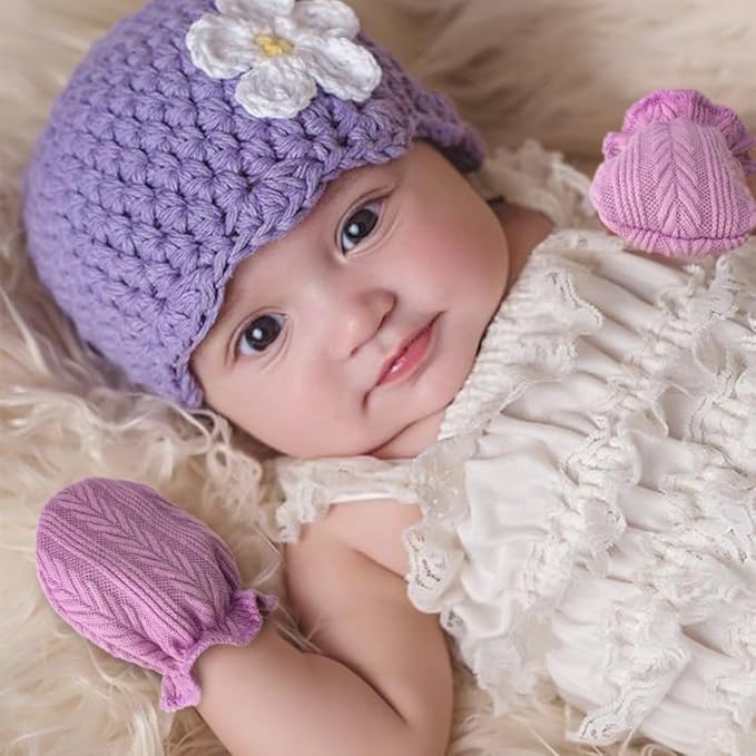 BQUBO Newborn Infant Toddler Mittens No Scratch Cotton Elastic Wrist Gloves Hypoallergenic for 0-6 Months Baby Boys Girls-CubbioJoy