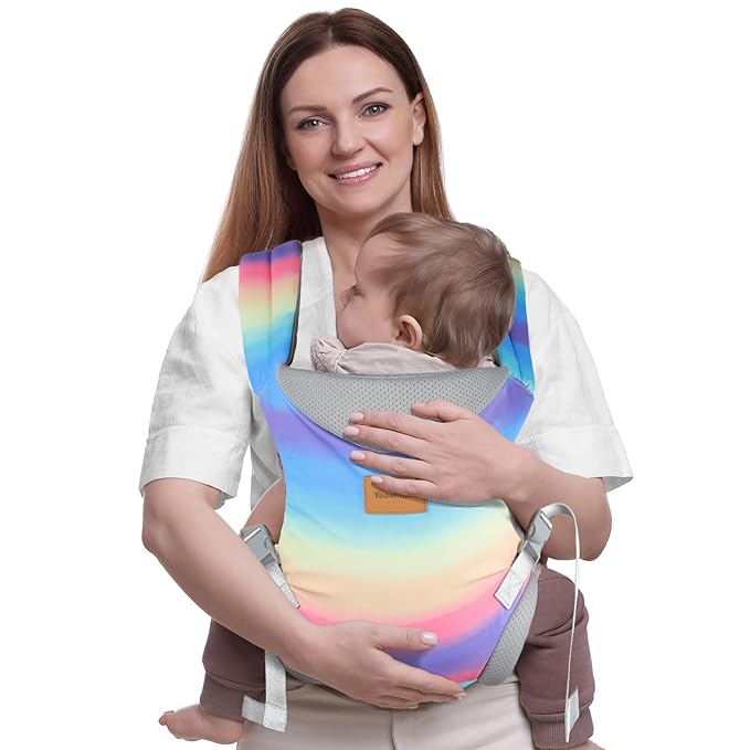 Baby Carrier Newborn to Toddler, Ergonomic Adjustable Toddler Carriers for 7-66 Lbs, Cozy Lightweight Infant Carrier with Neck Support, Baby Holder Carrier with Lumbar Support for Mom Dad-CubbioJoy