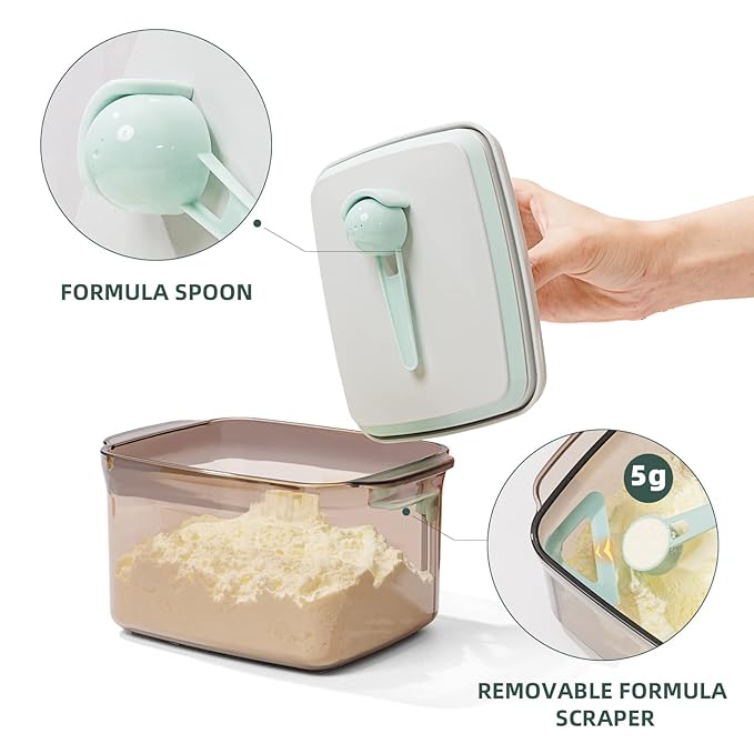 1700ml Airtight Formula Container Pop Up Milk Powder Container Formula Dispenser, 21OZ, 1.32LB, 600g, Brown-CubbioJoy