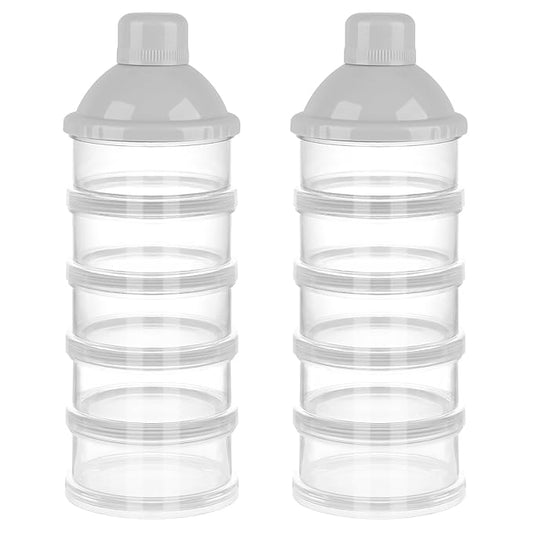 Accmor Formula Dispenser On The Go, 5 Compartments Stackable Formula Container for Travel, Baby Milk Powder Kids Snack Container, BPA Free-CubbioJoy