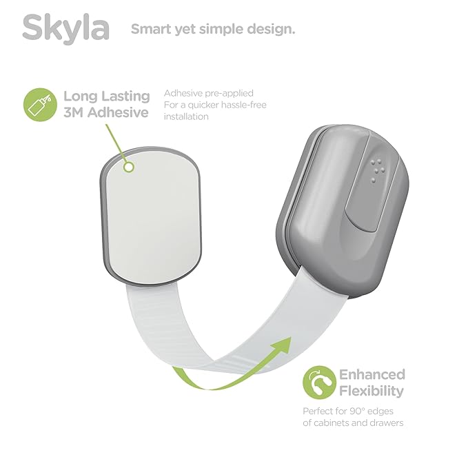 Baby Proofing Child Safety Locks (8 Pack) by Skyla Homes - The Safest, Quickest and Easiest 3M Adhesive Cabinet Latches, No Screws & Magnets, Multi-Purpose for Furniture, Kitchen, Ovens, Toilet Seats-CubbioJoy
