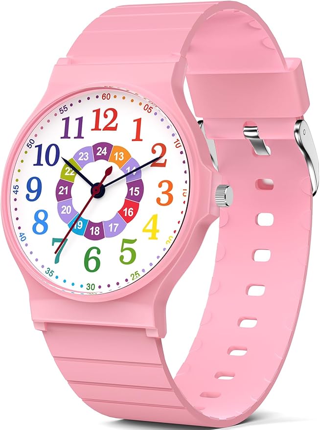 Kids Analog Watch Boys Girls, 30M Waterproof, Sports Watch for Boys, Easy to Read Children's Thin Dial Wrist Watches with Soft Band, for Ages 5-15 Kids Great Birthday Gifts Christmas Day-CubbioJoy