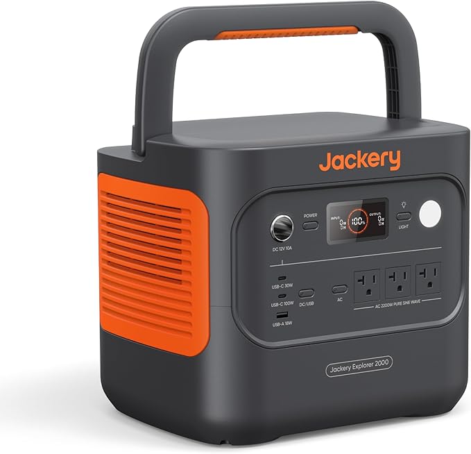 Jackery Explorer 2000 v2 Portable Power Station, 2042Wh LiFePO4 Home Backup Battery, 2200W Solar Generator, USB-C PD 100W Fast Charging for Emergencies, Power Outages, Camping(Solar Panel Optional)-CubbioJoy
