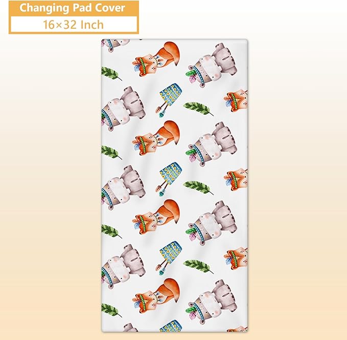 Custom Crib Bedding Set, 5 Pcs Customized Baby Crib Set with Name, Double Layer Baby Bedding Set for Girls Boys, Personalized for Nursery Infants Toddlers, Cute Animals-CubbioJoy