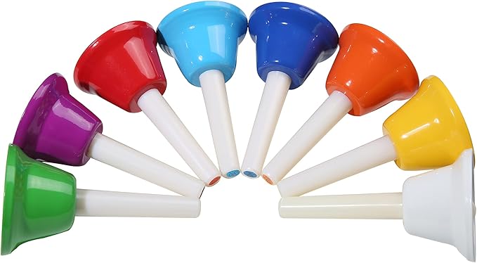 8 Note Hand bells, Colorful Handbells Musical Instrument for Kids Adults School Church Wedding-CubbioJoy