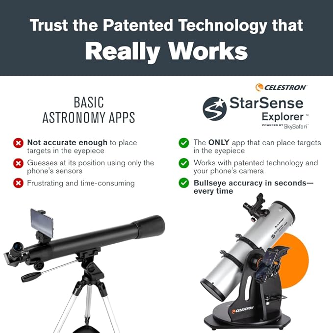 Celestron StarSense Explorer 130AZ App-Enabled Telescope – 130mm Tabletop Dobsonian with Smartphone Dock & StarSense App – iPhone & Android Compatible – Easy-to-Use for Beginners-CubbioJoy