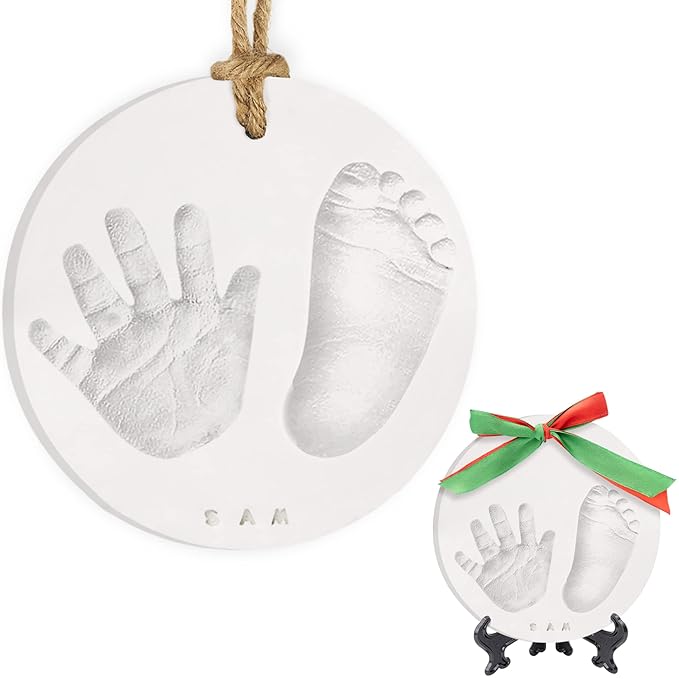Baby Hand and Footprint Kit Girls, Boys - Personalized Baby Footprint Ornament Kit, Newborn Keepsake Gifts for New Mom, Easy to Use Handprint Makers,Cute Shower Gifts(Multi-Colored)-CubbioJoy