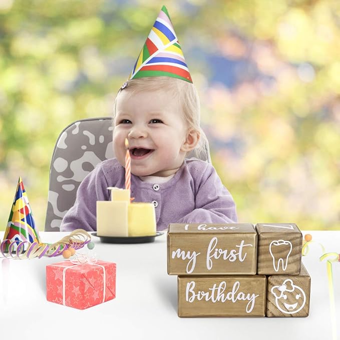 Baby Monthly Milestone Blocks for Boy or Girl, Milestones Age Photo Block Set for Baby Shower, Pregnancy Countdown, 7 Pcs-CubbioJoy