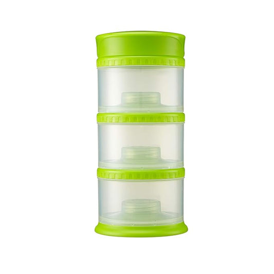 Innobaby Packin' Smart Stackable and Portable Storage System for Formula, Liquid, Baby Snacks and More. 3 Stackable Cups in Lime. BPA Free, 12 Ounce-CubbioJoy