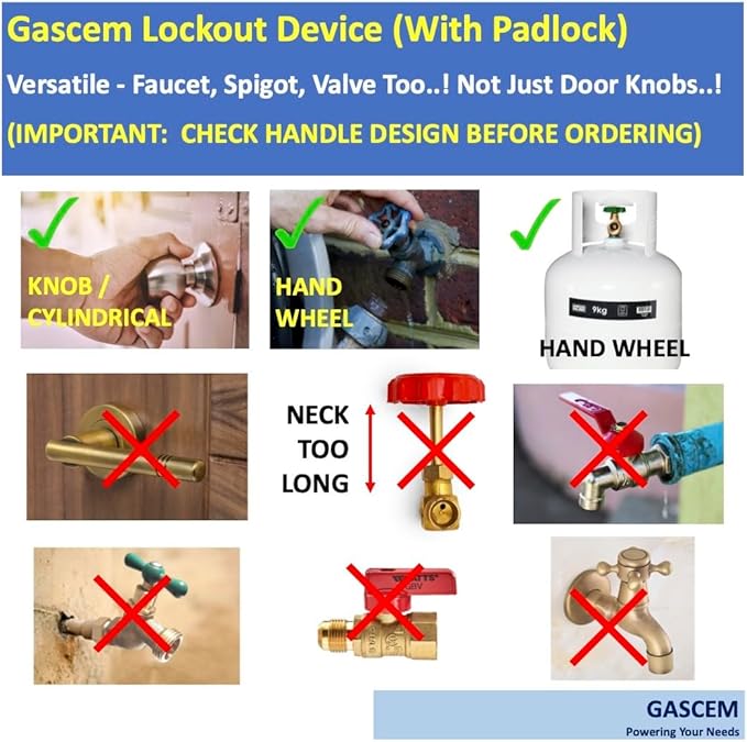 Door Knob Lockout Device (Matt Silver, 1 Padlock). Door Handle Lock - Prevents Doorknobs from Turning and Access to Keyhole. Childproof Door Knob Cover.-CubbioJoy