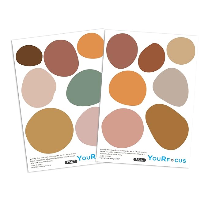 Boho Polka Dot Wall Decals 84 PCS, Boho Wall Sticker for Girls Room Living and Playroom Nursery, Removable Wall Decals Kids Room Decor Vinyl Murals DIY Cute Decorations (12 Sheets)-CubbioJoy