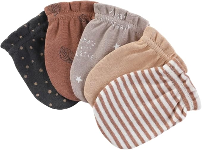 5 Pack Unisex New Born Boy Girls No Scratch Mittens Cotton Soft Baby Gloves Accessory 0-3 Months Infant Essentials-CubbioJoy