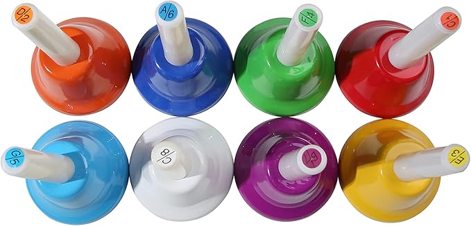 8 Note Hand bells, Colorful Handbells Musical Instrument for Kids Adults School Church Wedding-CubbioJoy
