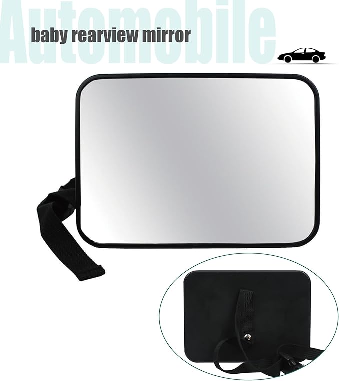 Baby Car Mirror, Universal Fit, Headrest Mount, Shatterproof, Stable, Easy Install, Compatible with Most Cars & SUVs-CubbioJoy