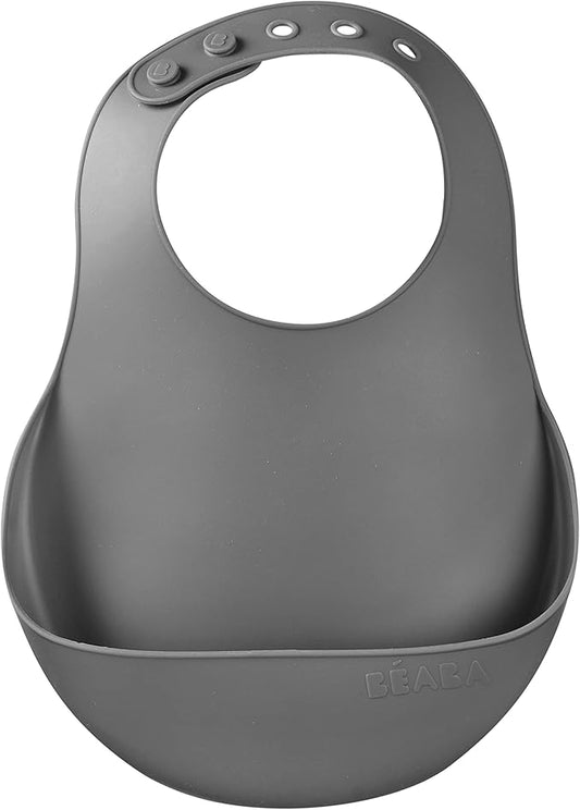 BEABA Silicone Baby Bib, Made with Soft Supple Silicone, Baby Bibs with Baby Food Catcher, Baby Essentials for Baby Feeding-CubbioJoy