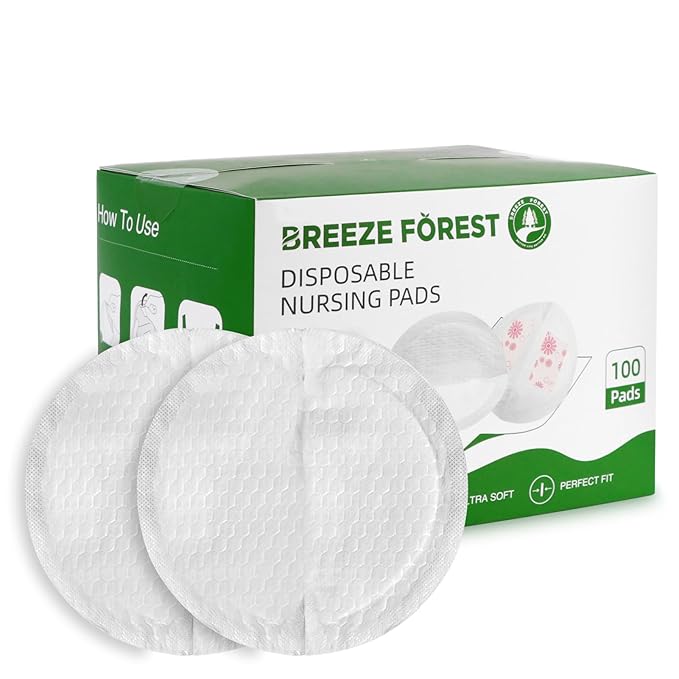 Disposable Nursing Pads, Ultra-Thin Breastfeeding Pads, Nipple Pads for Breastfeeding, Fit Fast Suction, Nursing Essentials (Round-100)-CubbioJoy