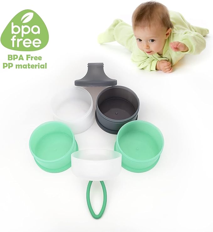 Baby Formula Dispenser, Formula Container, Portable Milk Powder Dispenser Container, Baby Feeding Travel Storage Container, Non-Spill Stackable Baby Snack Storage Container, BPA Free, 2 Packs-CubbioJoy