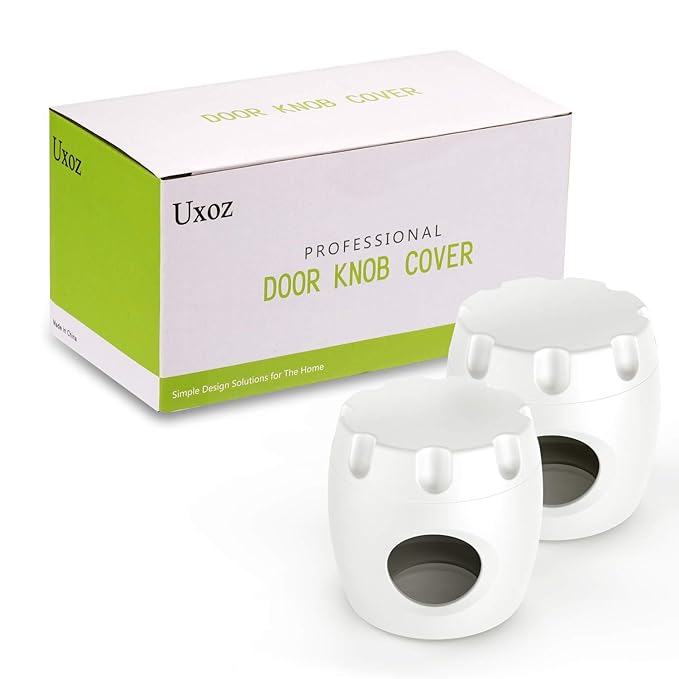 Door Knob Safety Cover, 4 Pack Baby Safety Door Handle Cover, Screw Thread Design, Reusable, Reliable Solution to Prevent Kids from Popping Off The Covers-CubbioJoy