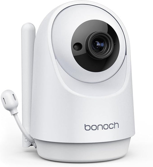 bonoch Add-on Baby Camera Unit for BBM01/ BBM03/ BBM05, 720p HD Video Baby Monitor Camera No WiFi, Security Split-Screen, Auto Night Vision, 4X Zoom, 2-Way Audio, Temperature Sensor, 8 Lullabies-CubbioJoy