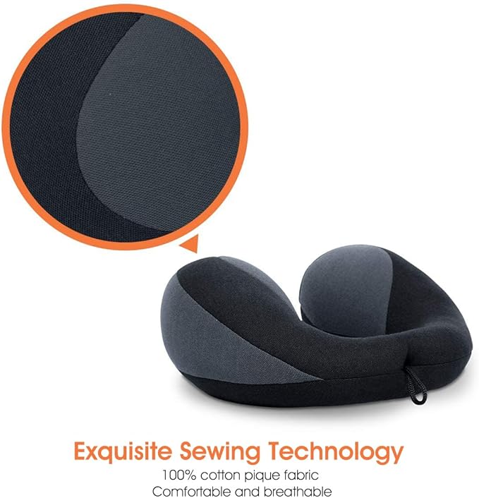 INFANZIA Kids Chin Supporting Travel Neck Pillow, Helps Support Head and Neck, Comfortably Designed for Head, Neck, and Chin Support - Ideal for Toddlers and Children,Black-CubbioJoy