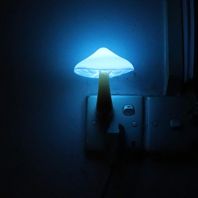 AUSAYE Sensor LED Night Light Plug in Lamp Mushroom Night Light 7-Color Changing Magic Pretty Mushroom-Shaped Night Lights for Adults Kids NightLight-CubbioJoy