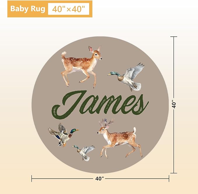 Custom Baby Crib Bedding Set, 5 Pcs Personalized Name Baby Crib Sets for Infant Toddler, Green Woodland Deer Nursery Bedding Set for Boys Girls, Double Layer Baby Bedding Sets Customized Gifts-CubbioJoy