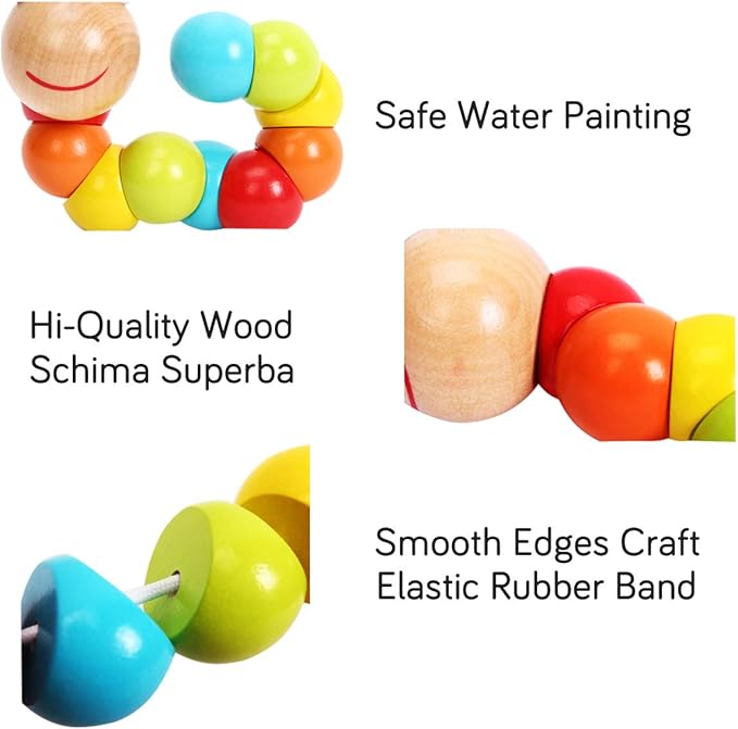 Baby Toys 6 to 12 Months, 12-18 Months, 3-6 Months Developmental, Tummy Time Toys Crawling Toys - Infant Toys - Caterpillar Twisting Baby Boy and Baby Girl Toys (2 Pack) (Rainbow)-CubbioJoy