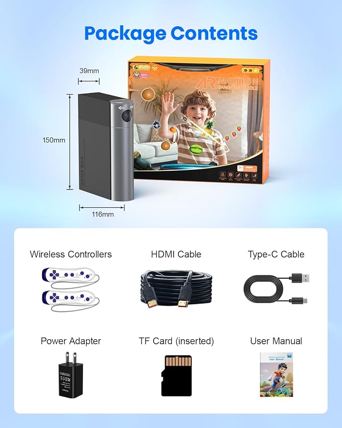 AR Motion Gaming Console for Kids & Families - Plug & Play Video Game System for Indoor Physical Play & Interactive Family Fun. Great for Gifts, Game Nights, Parties, Playtime and Playdates-CubbioJoy