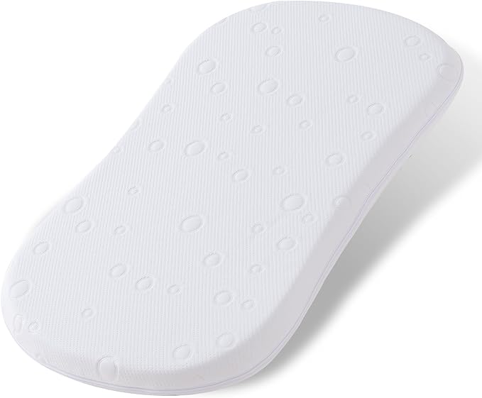 Baby Bassinet Mattress Pad, 30" x 18" x 2" Dual Sided Gel Memory Foam Mattress with Breathable Removable Soft Cover Fit for Halo Bassinest Swivel/Luxe/Glide/Flex/Premiere Series Sleeper-CubbioJoy