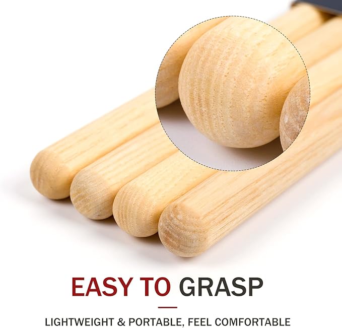 5A Wood Drum Sticks for Kids: 2 Pairs Drumsticks for Electronic Drumming Children Adults Beginner Percussion Accessories-CubbioJoy