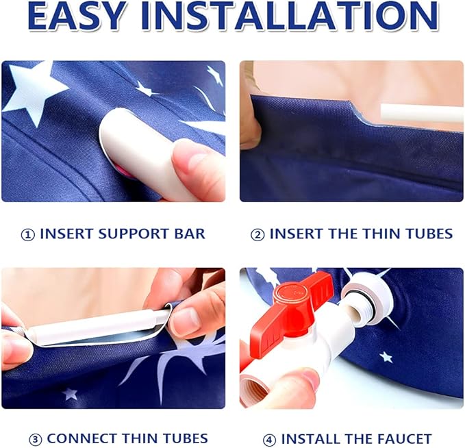 BESTHLS Foldable Bathtub Portable Soaking Bath Tub,Eco-Friendly Bathing Tub for Shower Stall (Blue Sky -1)-CubbioJoy