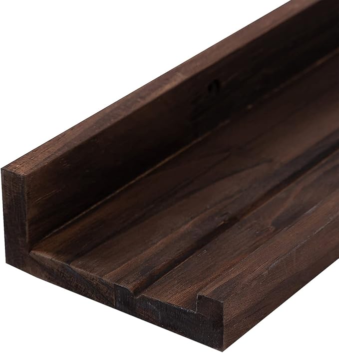 AZSKY 36 Inch Wall Mounted Floating Shelves for Home Decoration,Picture Display Wall Ledge Shelf for Bedrooms,Office,Living Room, Kitchen, Deep Walnut Wood Wall Shelf,3 Same Sizes-CubbioJoy