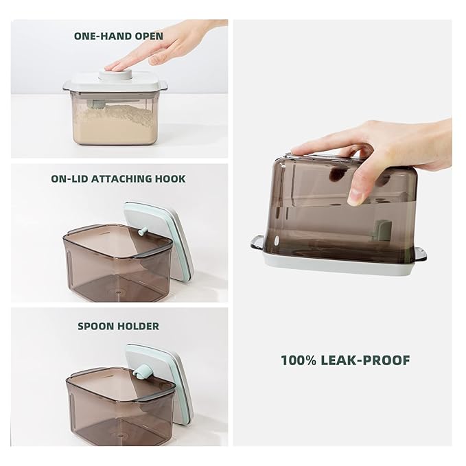 1700ml Airtight Formula Container Pop Up Milk Powder Container Formula Dispenser, 21OZ, 1.32LB, 600g, Brown-CubbioJoy