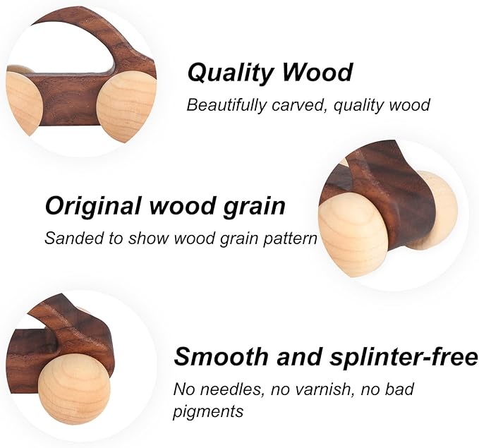 BOXOB Wooden Toys Cars, VehicleToy for Fine Motor Skill Development Wood Baby Push Race Car for Kids Toddlers Baby Boy Girl Birthday Nursery Decor Gift (Color 3)-CubbioJoy