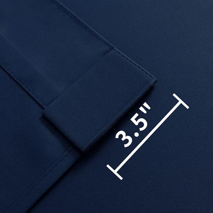 Joydeco Custom Blackout Curtains for Bedroom, 1 Panel Room Darkening Curtains & Drapes for Living Room Window Rod Pocket Back Tab (Custom Size,Navy Blue)-CubbioJoy