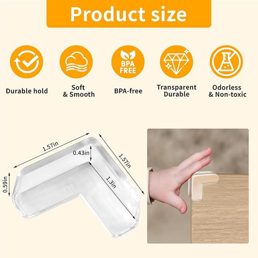 40 Pack Corner Protector Baby, L-Shaped Baby Proof Corners and Edges, Clear Table Corner Covers Baby, Baby Corner Protector Guards, Corner Guards for Table Edges & Sharp Corners-CubbioJoy