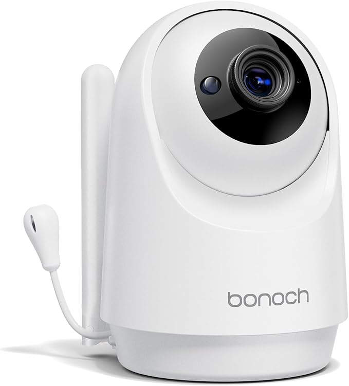 bonoch Add-on Baby Camera Unit for BBM14/BBM16, 1440p HD Video Baby Monitor Camera No WiFi, Security Split-Screen, Auto Night Vision, 4X Zoom, 2-Way Audio, Temperature Sensor, 3 White Noise 3Lullabies-CubbioJoy