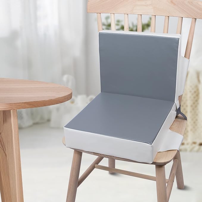 Kalawen Booster Seat for Kitchen Chair, Upgraded 2Pcs PU Washable Straps Safety Buckle Kids Toddler Booster Seat for Table-CubbioJoy