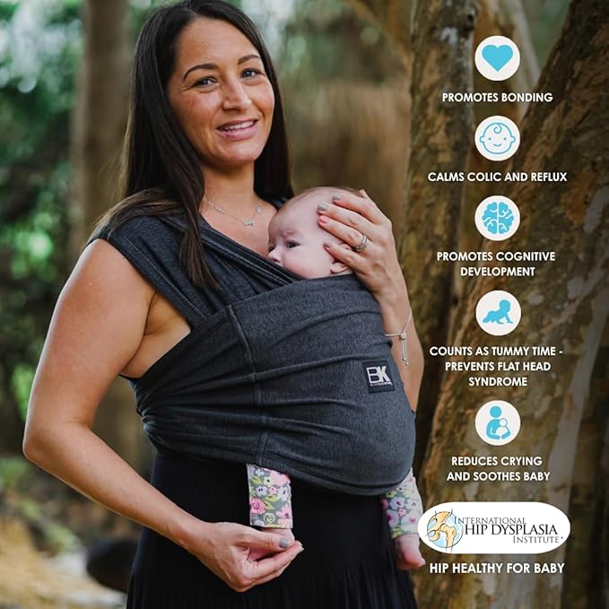 Active Yoga Baby K'tan Baby Carrier Wrap: #1 Easy Pre-Wrapped Baby Sling | Soft Yoga Fabric | UVA/UVB Infant Sun Protection | Breathable Quick Drying | Newborn to Toddler up to 35lb (See Size Chart)-CubbioJoy