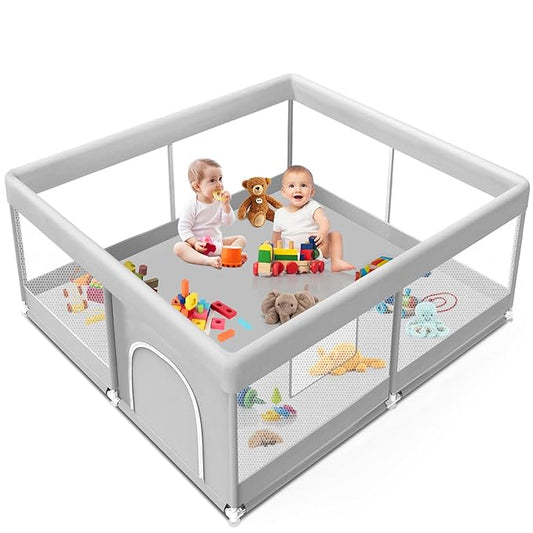 Baby Playpen 50x50 Inch, Playpen for Babies and Toddlers Baby Playpen Fence Playard Activity Center, Without MAT Included-CubbioJoy