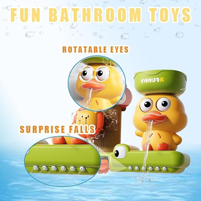 Bath Toys for Kids Ages 1-3,Duck Bath Toy for Babies 6-12 Months,Bath Toys Toddlers 2-4,Bath Tub Toys for 1 2 3 4 Year Old Boys Girls Gifts-CubbioJoy