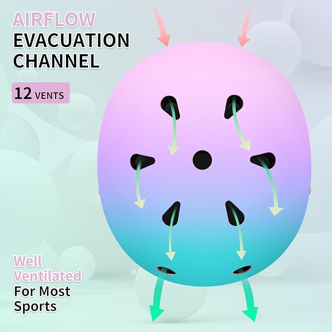 Adjustable Kids Bike Helmet with Knee & Elbow Pads Set, Color Gradient Design for Boys and Girls Aged 3-14+, for Skateboarding, Scooter, Roller & Inline Skating, Longboard-CubbioJoy