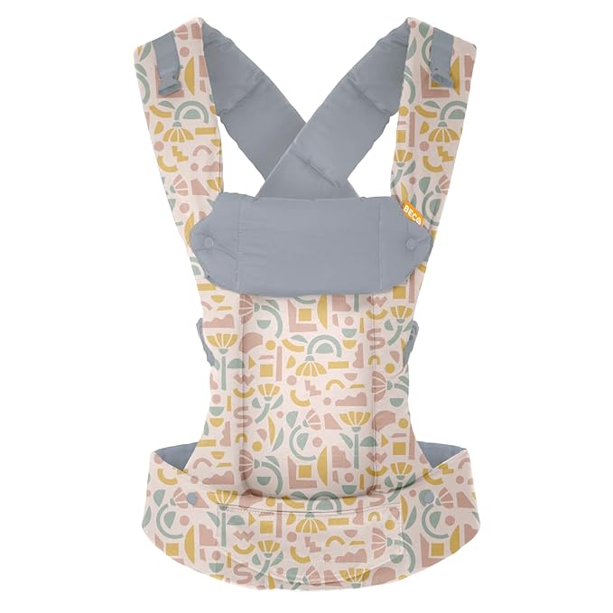 Beco Gemini Baby Carrier from Newborn to Toddler - Certified Ergonomic Newborn Baby Carrier for Infants and Children of 7-35 lbs - M Shape, Adjustable Seat, 100% Cotton (Geo Floral)-CubbioJoy