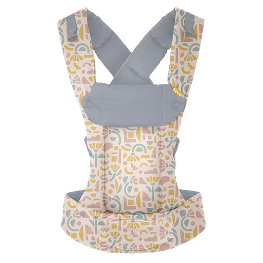Beco Gemini Baby Carrier from Newborn to Toddler - Certified Ergonomic Newborn Baby Carrier for Infants and Children of 7-35 lbs - M Shape, Adjustable Seat, 100% Cotton (Geo Floral)-CubbioJoy